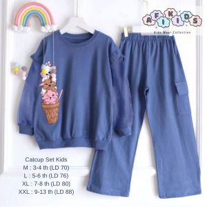CATCUP SET KIDS (3THN-13THN) CELANA CARGO CRINKLE PRINTING | SETELAN CATCUP | ONE SET ANAK REMAJA | SETELAN ANAK KEKINIAN | SETELAN ANAK REMAJA KOMBINASI | ONESET ANAK REMAJA TERBARU SETELAN ANAK 3 TAHUN | BAJU ANAK 5 TAHUN | BAJU ANAK TERBARU 2024 OOTD