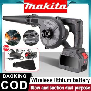 🔥Warranty 5 years🔥MAKITA 2IN1 Original Cordless Air Blower Vacuum Cleaner for motorcycle computer car fan for Kalan Portable for pc Electric Woodworking barbecue make fire leaves blower