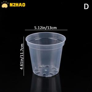 【N2HAO】 Round Planter Pot Orchid Nursery Container Planter Container Transparent Orchid Container Round Starting Pots