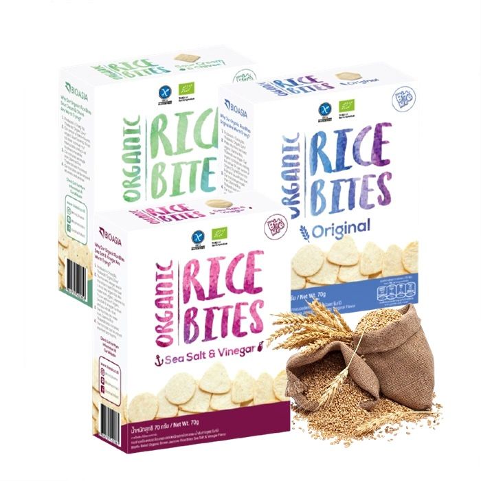 Bioasia Organic Rice Bites Sour Cream & Chives Organic Rice Cracker ...