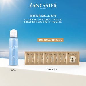 [66% SAVINGS | Complimentary 15ml] Lancaster UV Skin Life Daily Face Mist SPF30 PA+++ 100ml + Complimentary Gifts