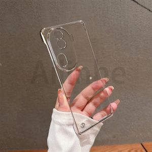 For OPPO Reno11 Reno 11 Pro Case Ultra Thin Plating Frameless Hard PC Clear Camera Protect Cover Shell