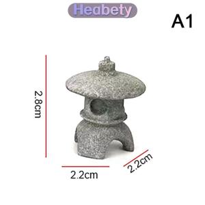 Heabety Retro Gazebo Trung Quốc Đèn Lồng Mini Chùa Mô Hình Trang Trí Đá Thu Nhỏ Tượng Đá Sa Thạch Phụ Kiện Nhà