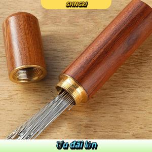 SHNGki 30Pcs Sliver Mù Kim May Thép Không Gỉ Bên Lỗ Người Già Tự Threading Kim Khâu Pin DIY May Beading Công Cụ