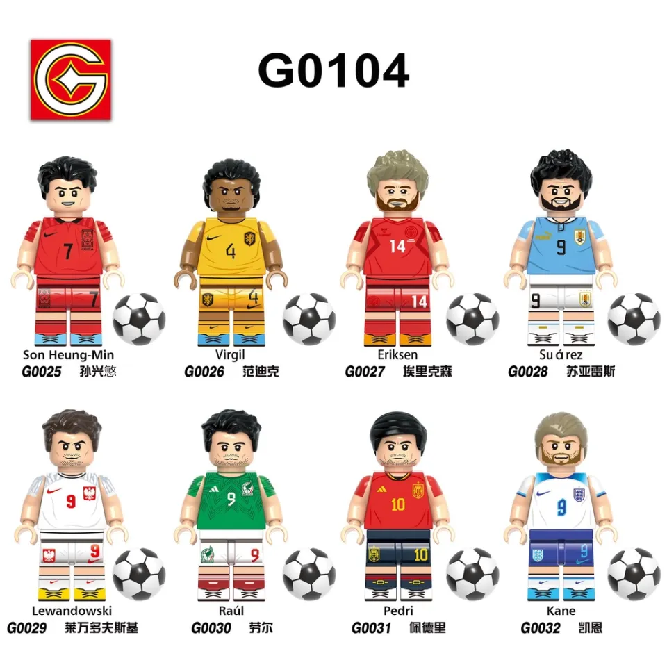 Soccer Player Minifigures Messi Ronaldo Football World Cup Star