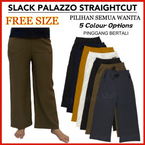 Women Straight Cut Muslimah Pallazo Seluar Pallazo Perempuan / Seluar Palazzo Wanita Regular Cut Selvar Panjang Loose Fitting Perempuan