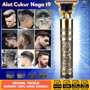Alat Cukur Naga T9 Vintage Premium Trimmer Elektrik Mesin Potong Pangkas Rambut Kumis Jenggot Bulu Pria Pencukur Bullu Miss V Alat Ukir Dapat Diisi Ulang USB Profesional
