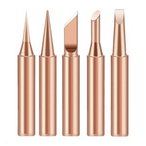 5 Pack Copper Soldering Iron Tip High Conductivity for Professional Welding Needs Circuit Board Work Stable Temperature