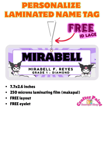 [MAKAPAL] Personalize Laminated Name Tag FREE ID Lace