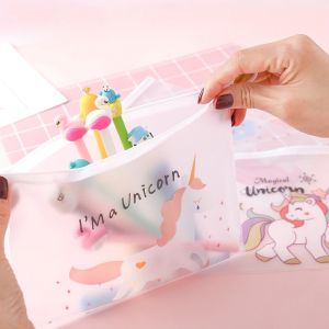 Kaki Jimat A5/B6 Size Unicorn Cactus Cute Girl Zipper Zip Lock Auto Seal Bag Pencil Case Mask Storage Bag File