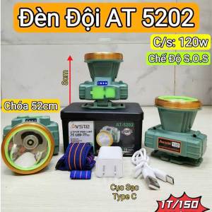 Đèn pin sạc usb đội đầu siêu sáng hiển thị phần trăm pin PL 768 - AT 5202