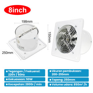 Kipas Dapur 4/6/8/10/12 Exhaust Fan Kipas Exhaust Ventilasi Dinding Kipas Kamar Mandi Metal Blades