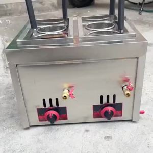 2‑4‑6 Holes Gas Noodle Cooker Stainless Steel Commercial Noodle Boiler with Soup Strainer for Business Use