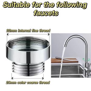 Faucet Extension Extender Bathroom 360° Rotation Adjust Bending Faucet Splash-Proof Universal Extension Tube