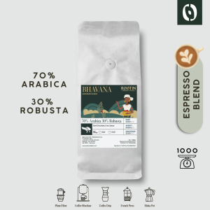 Rootin Coffee Bhavana Espresso Blend 70% Arabika 30% Robusta Beans Biji dan Bubuk Kopi / 1kg