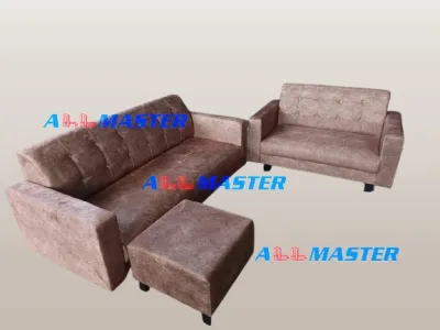 Sofa Kulit 2 +3 PVC Seater Sofa + Stool Sofa Kulit / Fabric Sofa Kain L Shape