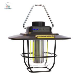 LED Camping Lantern Vintage Portable Hanging Lantern Stepless Dimming Waterproof IPX4 Rechargeable for Outdoors for Hiking Camp for Home