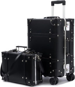 Urecity Retro Suitcase Set of 2 Luxury Luggage Travel Bag Large Capacity Rolling Suitcase Vintage Suitcase Luggage 20/26 Inches