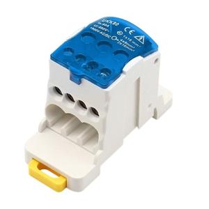 8 Way DIN Rail Distribution Block Snap On Mount Contacts Industrial Strengths Sturdy Plastic Housing Power Splitters