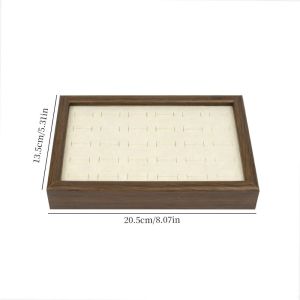 GORGE Cổ điển Khay trưng bày nhẫn Đa năng Gỗ óc chó Khay đựng đồ trang sức Bền bỉ Kệ trưng bày nhẫn Quầy trưng bày đồ trang sức