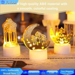 [Vodool Brand Center]6 Pcs Eid Mubarak Decorations Lights Ornament Battery Operated Ramadan Eid LED Night Light