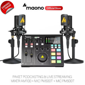 MAONO AM100 Paket Soundcard with Microphone PM500T for Podcasting Live Streaming Recording Karaoke