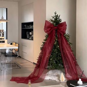 ALENEE Oversized Christmas Bow Ornaments multicolor Pearlescent Bowknot Ornament Holiday Decor Elegance Giant Bow Hanging Decoration Christmas Tree