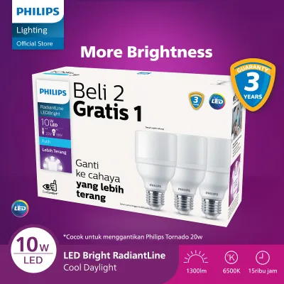 Philips Lampu LED Multipack Radiantline LED Bright 10W 6500K 230V Putih