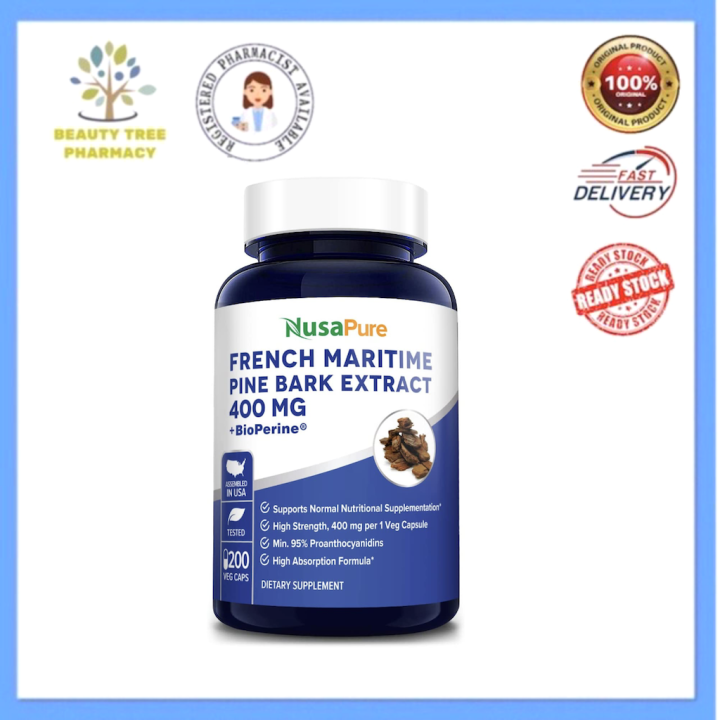 NusaPure French Maritime Pine Bark Extract 400mg 200 capsules Lazada