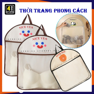 Túi Lưới Treo Đồ Đựng Tất Vớ Đồ Lót Có Quai Xách Tiện Lợi - Giỏ Đựng Đồ Dùng Cá Nhân Treo Tường Decor Nhà - Túi Lưu Trữ Đồ Quần Áo Tất Vớ Xinh Xắn Chuyên Dụng