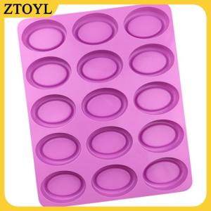 ZTOYL  15 Khoang Silicone Khuôn Xà Phòng Hình Dạng Hình Bầu Dục Tự Làm Xà Phòng Nguồn Cung Cấp Handmade Sô Cô La Bánh Khuôn Xà Phòng Làm Công Cụ Quà Tặng Sinh Nhật