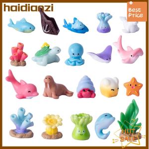 haidianzi Mini Ocean Figurine Resin Ornaments Cute Marine Life Sea Animals Tiny Statue Aquarium Home Desktop Micro Landscape Decor