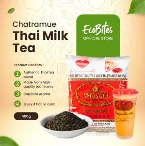 Chatramue Thai Milk Tea 400g Powdered Thai Tea Mix Healthy and Pure Tea Powder Cha Tra Mue