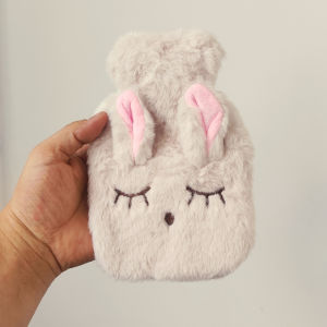 Cute plush hot water bag installation label