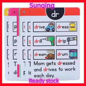 SQ Stationery [Flash Sale] Montessori Tiếng Anh ngữ âm học tập thẻ mẫu giáo Đồ chơi giáo dục cho trẻ em giáo viên hỗ trợ giảng dạy Flashcards