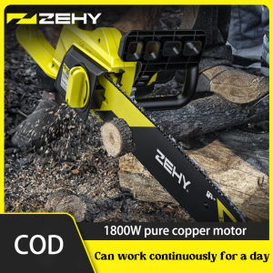 ZEHY High-Efficiency Corded Electric Chainsaw 12/16-inch with Pure Copper Motor and Import Quenching Chain