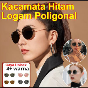 Kacamata Matahari Segibanyak Logam Trendy Kualitas Tinggi dengan Rangka Ringan dan Anti Silau Cocok untuk Perjalanan dan Olahraga