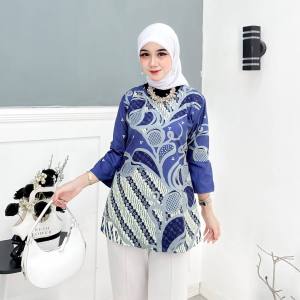 Blouse Wanita Atasan Wanita Tunik Blouse Casual Lengan Panjang Blouse Kerja Wanita Tunik Wanita Simple Elegan Blouse Hijau Olive
