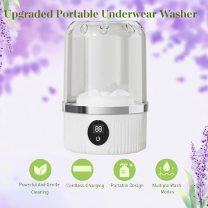 Portable Underwear Washer Cordless Mini Washing Machine Ultrasonic Cleaning Rechargeable Laundry Cup for Socks Delicates
