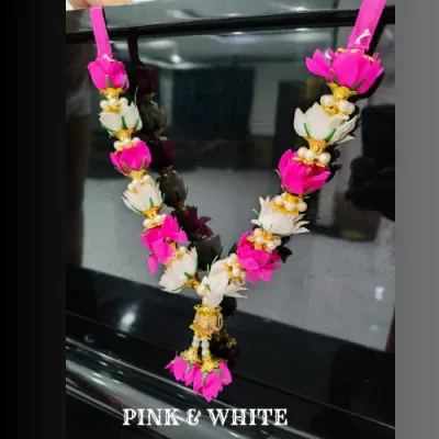 Artificial Stone Har Malai 30cm Flower Ribbon Garland Haar Mala for God Statue Decoration Temple Pooja & Festival Decor