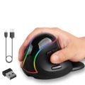 JOMAA Rechargeable Vertical 2.4G Wireless Mouse with RGB Color Gaming Mouse prevents mouse hand for Gamer Laptop Computer Ergonomic Mice. 