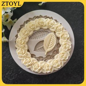 ZTOYL 1 cái Khuôn Silicone lá hoa hồng khuôn bánh sô cô la Tự làm khuôn nướng bánh đường