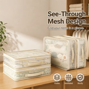Storage Bag Set Large Capacity Transparent PVC Dustproof Anti Mold Closet Underbed Organizer
