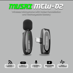 NYK Nemesis Microphone Clip-On Wireless 2.4Ghz with Type-C MUSAI MCW-02