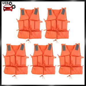 [Ueb Wholesale Mall] 5 PCS Adult for Life Vest W/Whistle Swimming Drifting Vest for Boating Kayaking