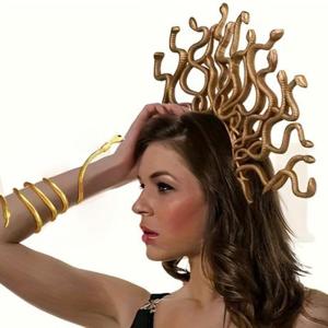 Halloween Phụ Nữ Medusas Rắn Trang Phục Hy Lạp trang phục nữ hoàng Vòng Cổ Medusas Rắn Headband Armlet Cho đạo cụ cho tiệc hóa trang