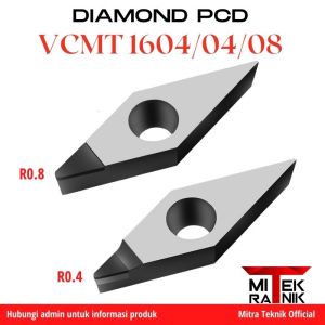 Insert Diamond PCD VCMT VCGW VCGT 1604 04 08 1.2 Untuk Bubut Alumunium Kinclong