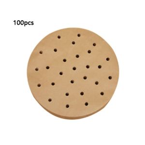 BAGUO(霸果) 100pcs with Holes Air Fryer Paper Square Round Rectangular Non-Stick Food Disposable Paper Liner Baking Accessories Parchment Baking Oil-proof Paper Barbecue