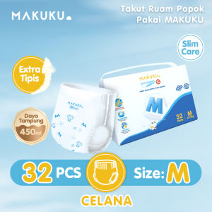 [1 PACK] MAKUKU SAP Diapers Slim Care Ukuran M/L/XL/XXL [TIPE CELANA] - Popok Bayi Extra Lembut Anti Gumpal Penyerapan Cepat - Anti Bocor/Anti Ruam/Anti Iritasi