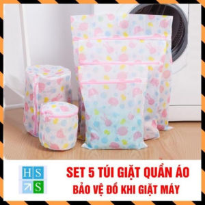 Set 05 túi lưới giặt đồ tiện lợi bảo về quần áo đồ lót đồ giặt sơ sinh trẻ em dùng cho máy giặt - HS Shop Đà Nẵng